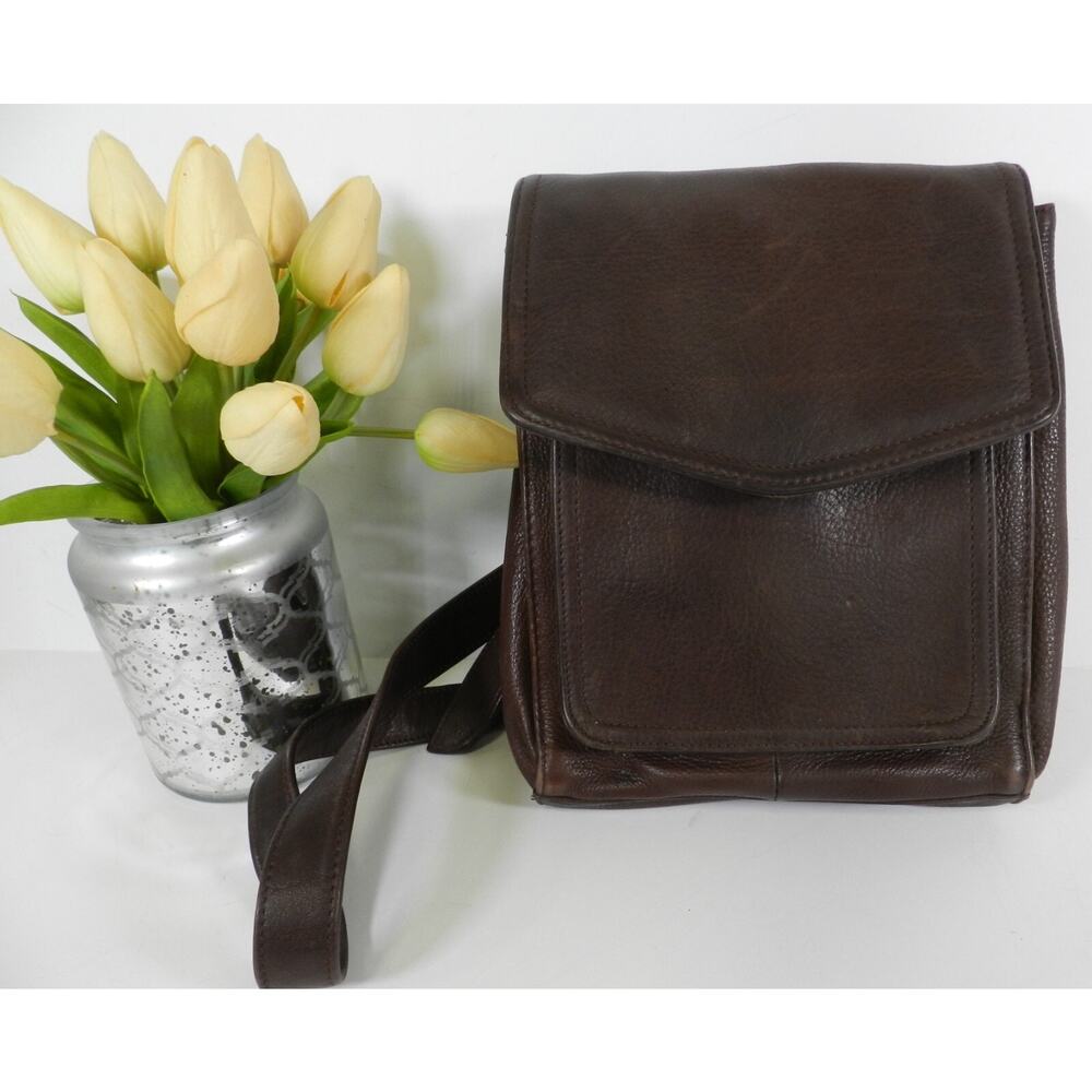 vintage Fossil crossbody leather Purse Size Medium Brown appear unused (nn56)